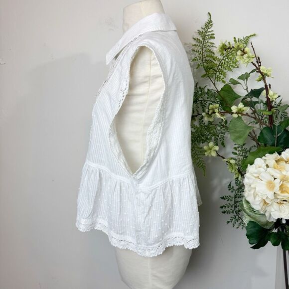 Pilcro Crop Swing Blouse in White Eyelet Lace | new nwt | large “ - Picture 4 of 10